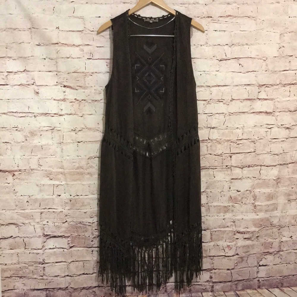 Miss me size medium faux suede cardigan